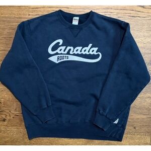 Vintage Canada‎ Roots Athletics Sweatshirt Navy Blue Size Large Mens